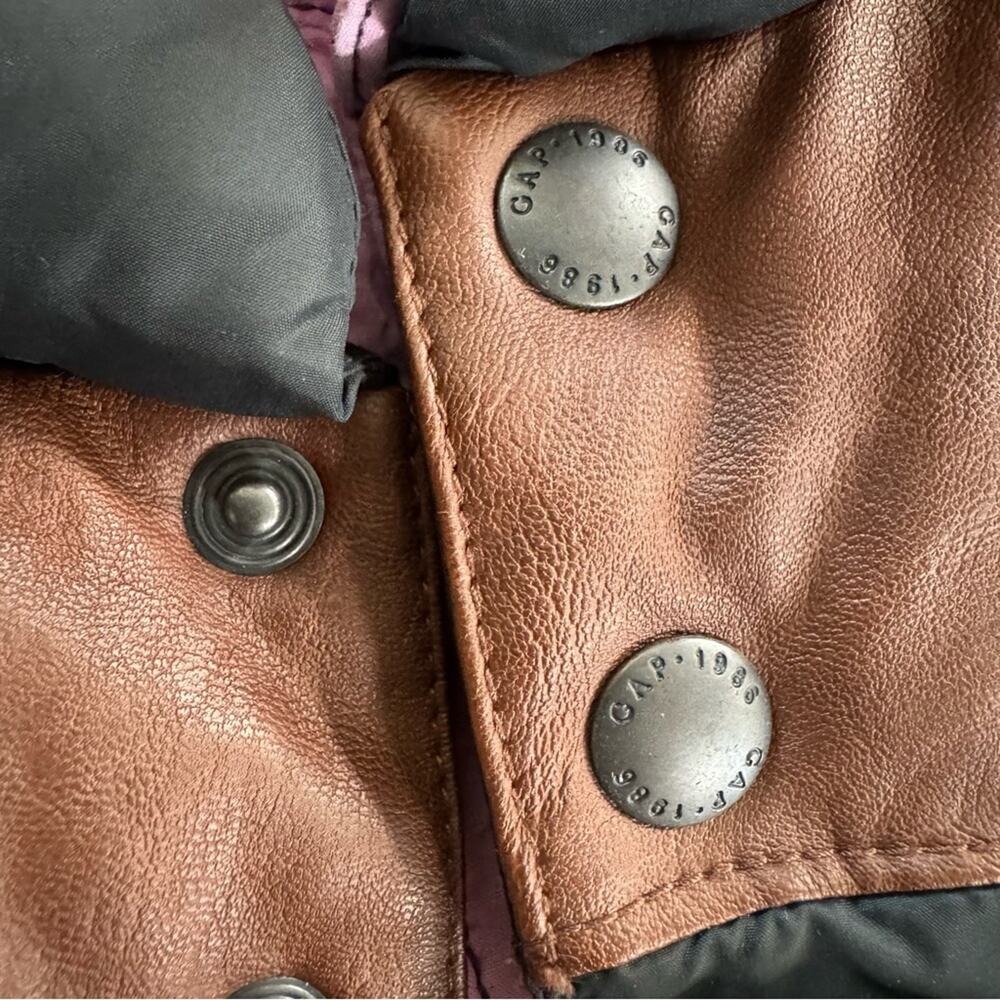 Brown Leather Black Vest Yoke Black Night XXL 14-16. ALSO Fits Adults Gap - Picture 13 of 16